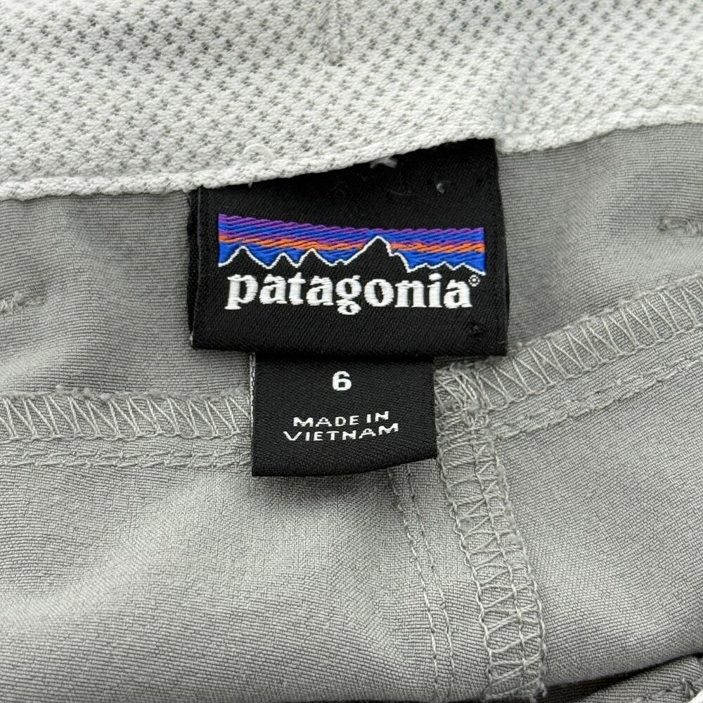 Patagonia Shorts Womens 6 Gray Stretch Chino Hiking Travel Zip Pocket Outdoor